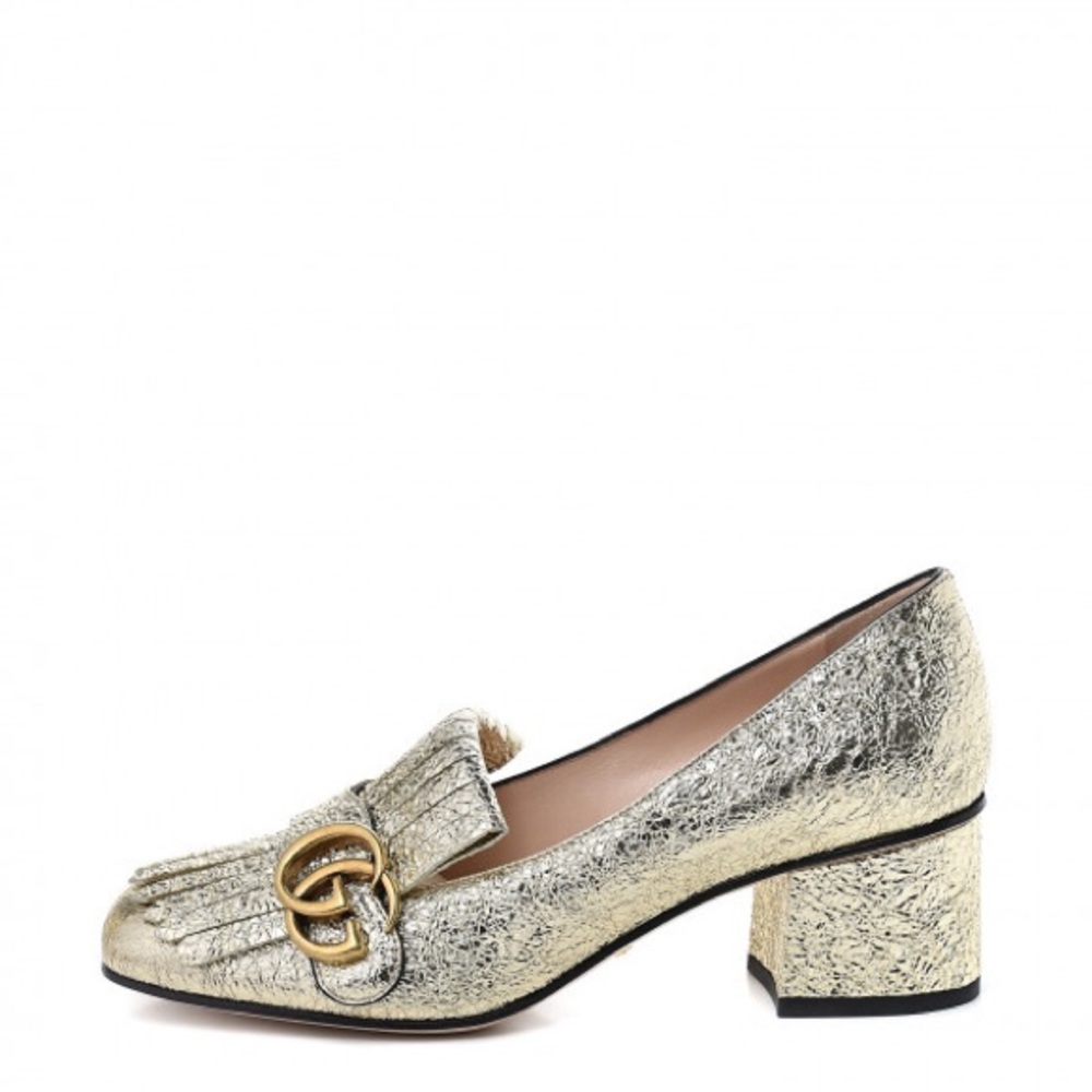 GUCCI Marmont Fringe 50mm Loafer Pumps